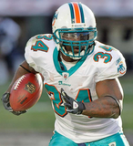 Ricky Williams Signed Miami Dolphins 35x43 Framed Jersey (Beckett QR Code Card)