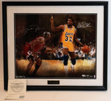 Magic Johnson & Michael Jordan Dual Signed Photo - Fanatics & Upper Deck COAs