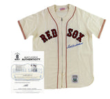 Ted Williams Signed Boston Red Sox Mitchell and Ness Creamy White MLB Jersey