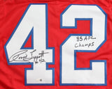 Ronnie Lippett Signed New England Patriots Jersey Inscribed "85 AFC Champs"(JSA)