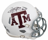 Texas A&M Johnny Manziel "12 HT" Signed White Speed Mini Helmet W/ Case BAS Wit