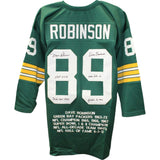 Dave Robinson Autographed Custom Green Stat 2XL Jersey 3 Insc JSA 48494