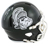 MSU Kenneth Walker III Signed Gruffy Logo Full Size Speed Rep Helmet BAS Witness
