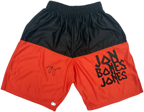 Jon Bones Jones Autographed Signed Red Boxing Trunks Beckett BAS QR
