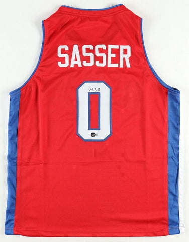 Marcus Sasser Signed Detroit Piston Jersey (Beckett) 2023 1st Round Pick /Guard