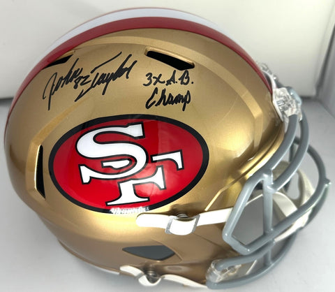 SF 49ers SB Champ JOHN TAYLOR Signed Full Size Replica Speed Helmet AUTO - BAS