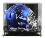 Cowboys Jimmy Johnson "HBTC" Signed Flash F/S Speed Rep Helmet W/ Case BAS Wit