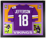Justin Jefferson Signed Minnesota Vikings 35"x 43" Framed Jersey (Beckett) W.R.
