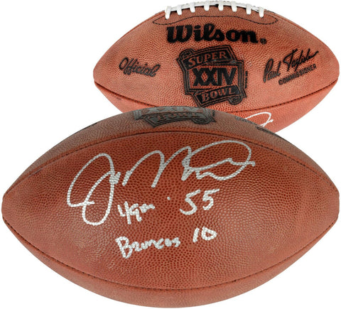 Joe Montana 49ers Signed SB XXIV Logo Football w/"49ers 55-Denver 10" Insc