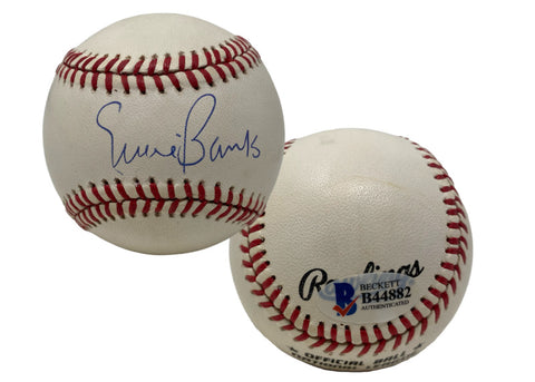 Ernie Banks Autographed Chicago Cubs Official MLB Baseball Beckett