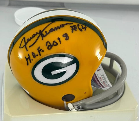 Packers JERRY KRAMER Signed Riddell 2 Bar Mini Helmet AUTO w/ HOF 2018 - JSA