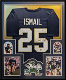 FRAMED NOTRE DAME FIGHTING IRISH RAGHIB ROCKET ISMAIL AUTOGRAPHED JERSEY BECKETT