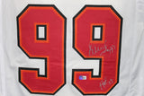 Warren Sapp Autographed/Signed Pro Style White XL Jersey HOF Beckett 39326