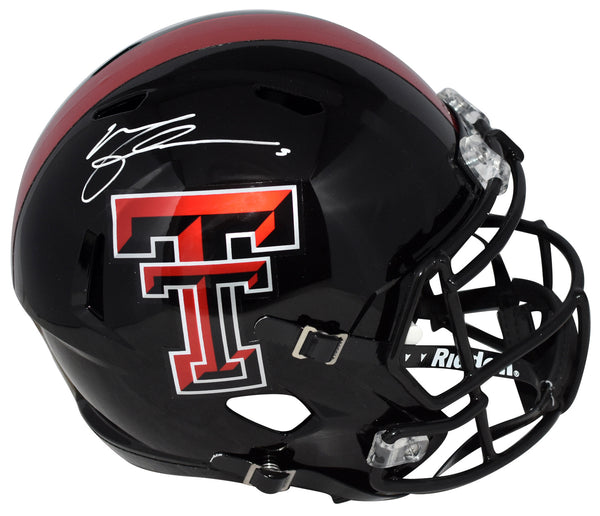 MICHAEL CRABTREE SIGNED TEXAS TECH RED RAIDERS FULL SIZE SPEED HELMET BECKETT