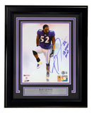 Ray Lewis Signed Framed 8x10 Baltimore Ravens Photo SB XXXV MVP BAS
