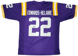 LSU TIGERS CLYDE EDWARDS-HELAIRE AUTOGRAPHED PURPLE JERSEY BECKETT BAS 193943