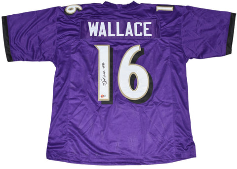 TYLAN WALLACE SIGNED AUTOGRAPHED BALTIMORE RAVENS #16 PURPLE JERSEY BECKETT