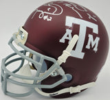 John David Crow & Johnny Manziel Autographed Texas A&M Mini Helmet PSA/DNA