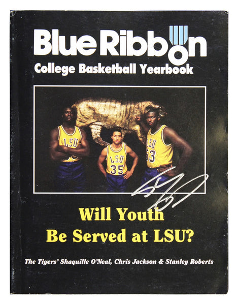 Shaquille O'Neal Signed 1989-90 College Basketball LSU Yearbook BAS W #3W388793