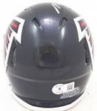 MICHAEL VICK AUTOGRAPHED FALCONS BLACK 03-19 MINI HELMET BECKETT 223742