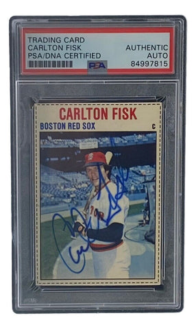 Carlton Fisk Signed Boston Red Sox 1979 Hostess #106 Trading Card PSA/DNA