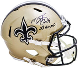 DREW BREES AUTOGRAPHED SAINTS GOLD FULL SIZE HELMET SB XLIV MVP BECKETT WITNESS