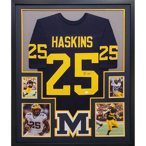Hassan Haskins Autographed Signed Framed Michigan Jersey JSA