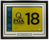 Henrik Stenson Signed Framed 2017 Quail Hollow Golf Flag JSA
