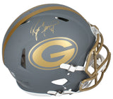 Brett Favre Autographed Packers Slate Authentic Speed Helmet Beckett