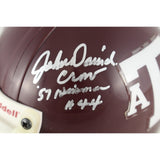 John David Crow Autographed Texas A&M Aggies Mini Helmet Heisman Beckett 52741