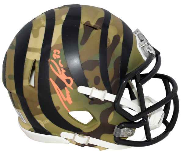 CHASE BROWN AUTOGRAPHED CINCINNATI BENGALS CAMO SPEED MINI HELMET BECKETT