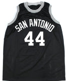 George Gervin Autographed Black Pro Style Jersey w/ HOF - JSA *Black