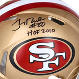 Jerry Rice 49ers Signed 75th Anniversary Season Auth Helmet w/"HOF 2010" Insc