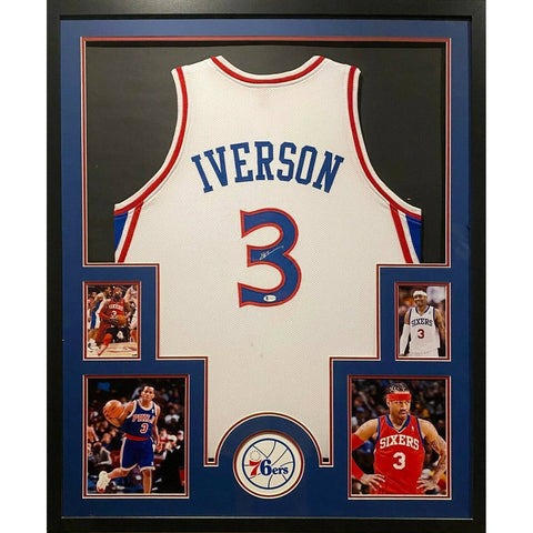 Allen Iverson Autographed Signed Framed Philadelphia 76ers Jersey BECKETT