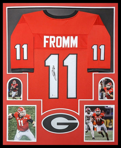 FRAMED GEORGIA BULLDOGS JAKE FROMM AUTOGRAPHED SIGNED JERSEY BECKETT COA