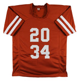 Ricky Williams & Earl Campbell Signed Burnt Orange Pro Style Jersey BAS & JSA W