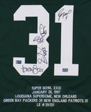 Favre/Rison/Levens/Brown/Freeman Multi-Signed Green Bay Custom Green SB Jersey