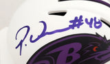 PATRICK QUEEN AUTOGRAPHED RAVENS LUNAR ECLIPSE WHITE MINI HELMET BECKETT 191550