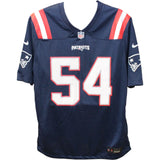 Tedy Bruschi Autographed New England Patriots Nike XL Blue Jersey Beckett 44676