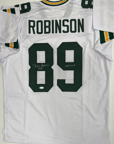 DAVE ROBINSON - Packers - Signed White Custom Jersey AUTO - w/ HOF 2013 - JSA