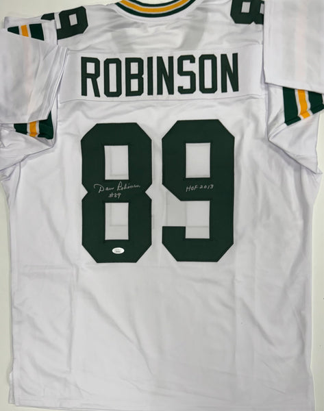 DAVE ROBINSON - Packers - Signed White Custom Jersey AUTO - w/ HOF 2013 - JSA