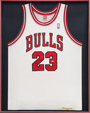 Bulls Michael Jordan Autographed Framed Nike 1998-99 Retirement Jersey UDA Holo