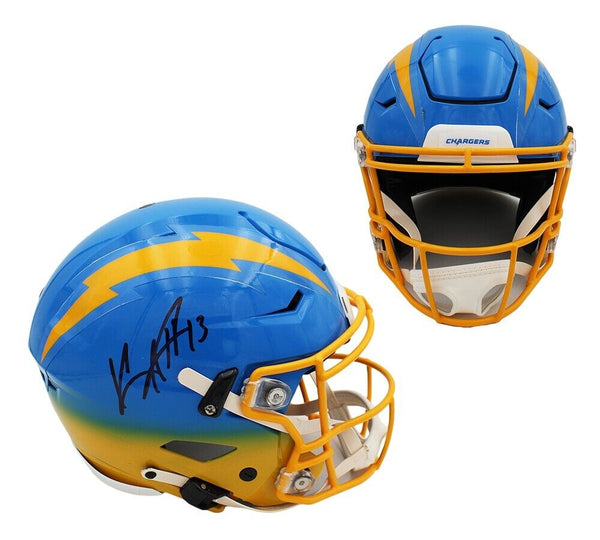 chargers speedflex helmet Justin Herbert Autographed Los Angeles 'RAVE' Authentic Speed Game Day Legends a visor Justin Herbert Autographed Chargers Speed