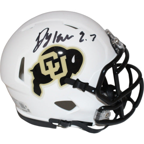 Dylan Edwards Signed Colorado Buffaloes White Mini Helmet BAS 42742