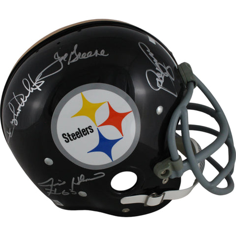White Greene Holmes Greenwood Signed Pittsburgh Steelers RK Helmet Beckett 49399
