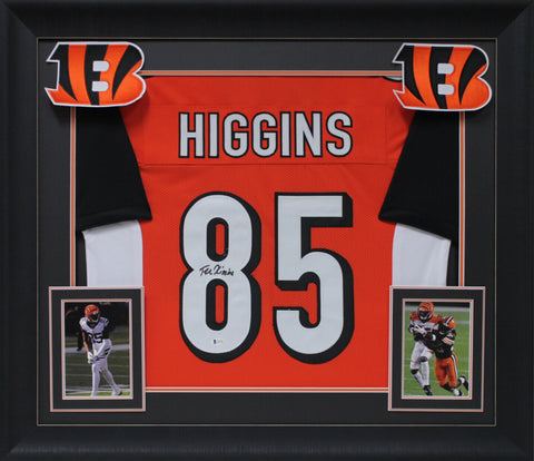 Tee Higgins Authentic Signed Orange Pro Style Framed Jersey BAS Witnessed