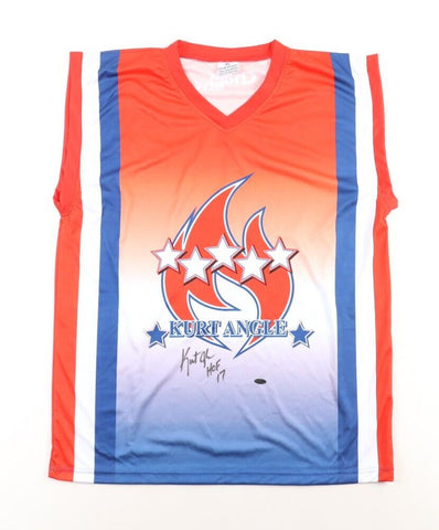 Kurt Angle Signed Jersey Inscribed "HOF 2017" / 1996 Olympic Gold Medal Atlanta