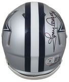 Cowboys Tony Dorsett Signed Silver Speed Mini Helmet W/ Case BAS Witnessed