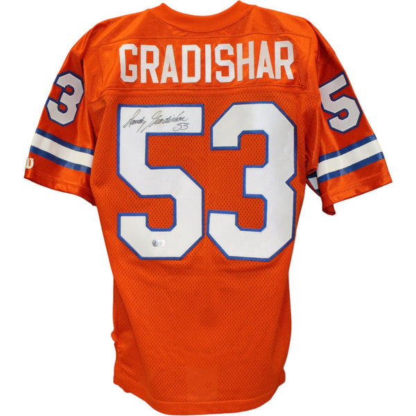 Randy Gradishar Autographed Denver Broncos Wilson 42 Orange Jersey Beckett 52848