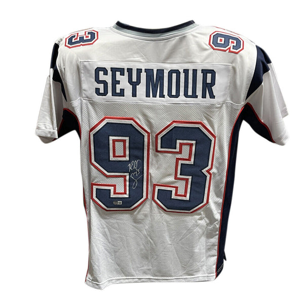 Richard Seymour Autographed/Signed Pro Style Jersey White Beckett 40940